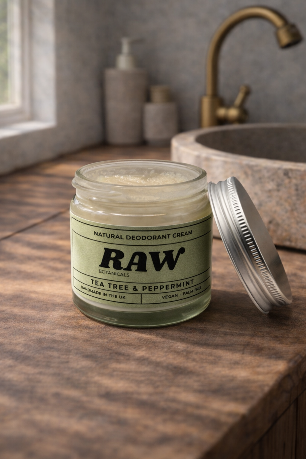 RAW Botanicals Natural Deodorant Cream – Tea Tree & Peppermint