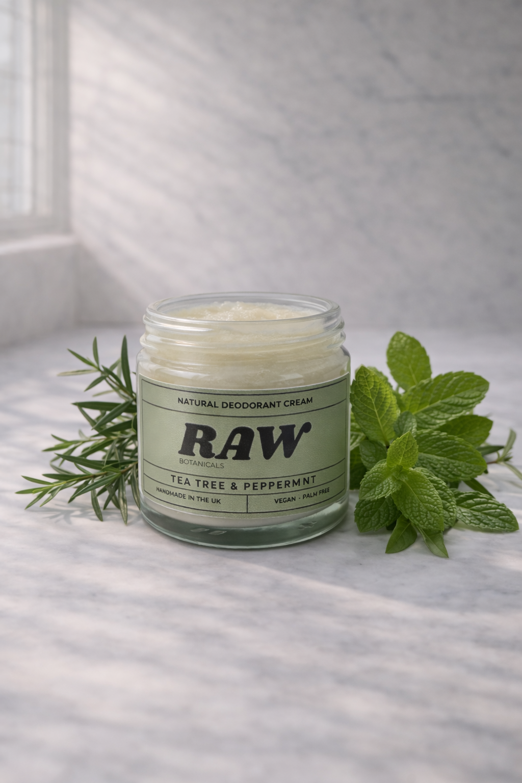 RAW Botanicals Natural Deodorant Cream – Tea Tree & Peppermint